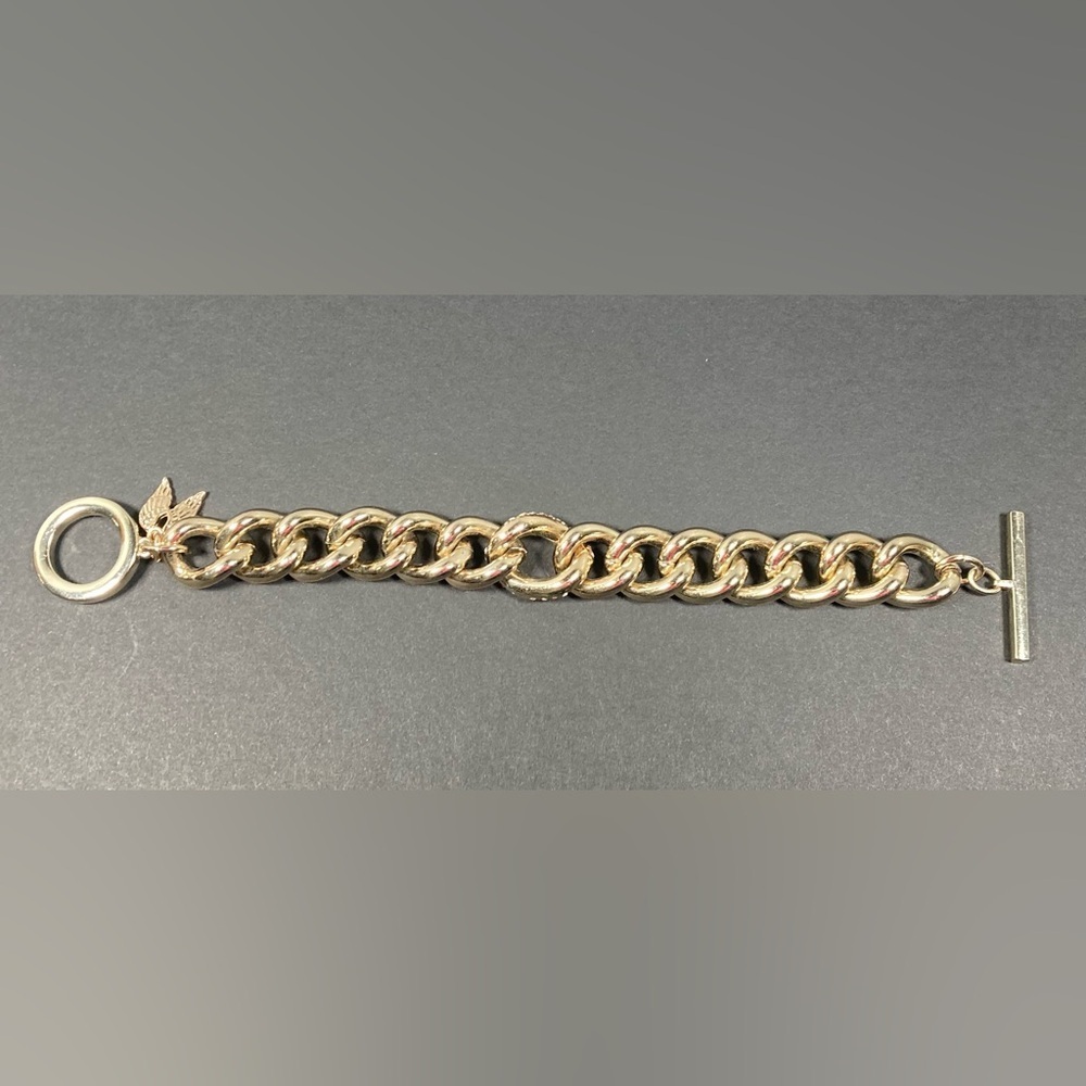 Victoria's Secret Angel Golden Crystal Link Chain Bracelet 7.5” - Picture 5 of 7